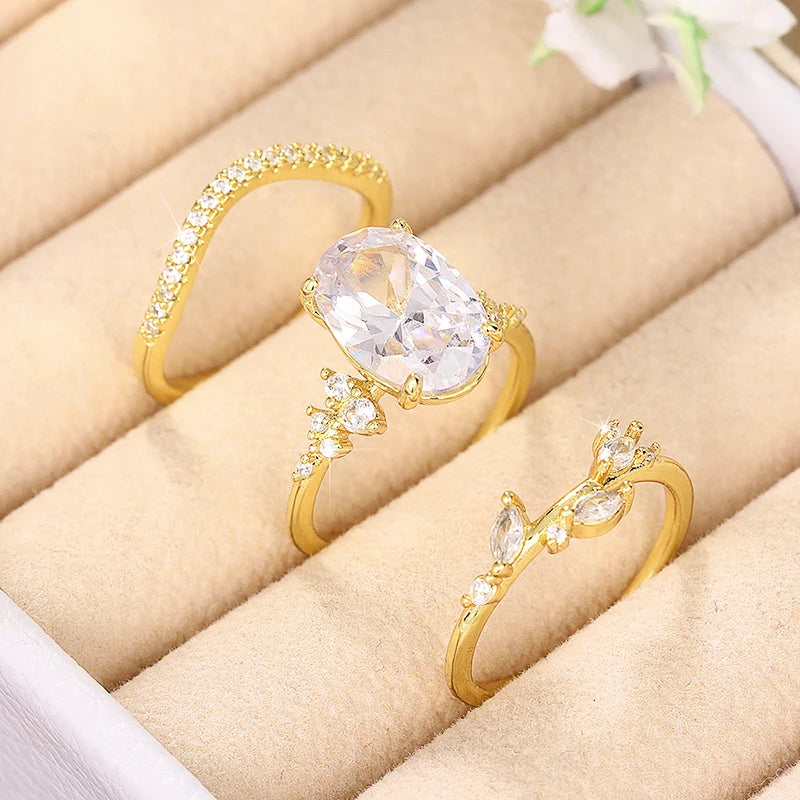 3-pezzi Light White Floral Anello