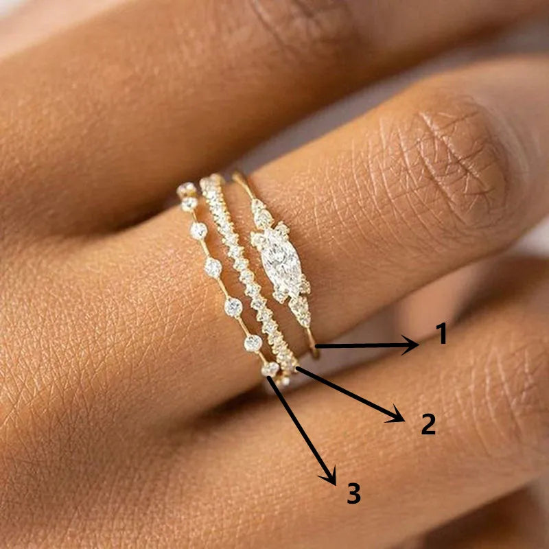 3-pezzi Classic Brilliant Anello