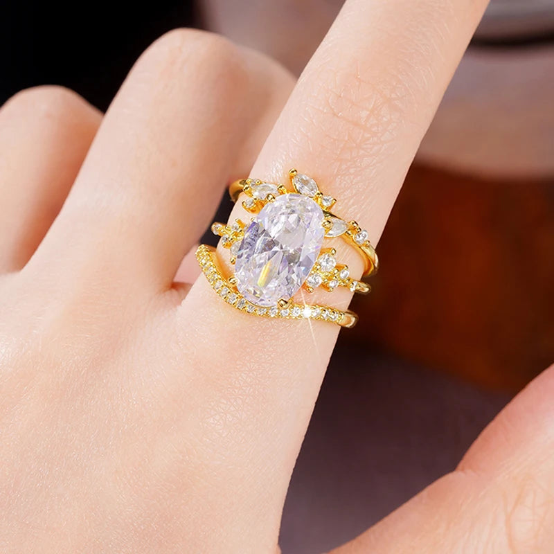 3-pezzi Light White Floral Anello