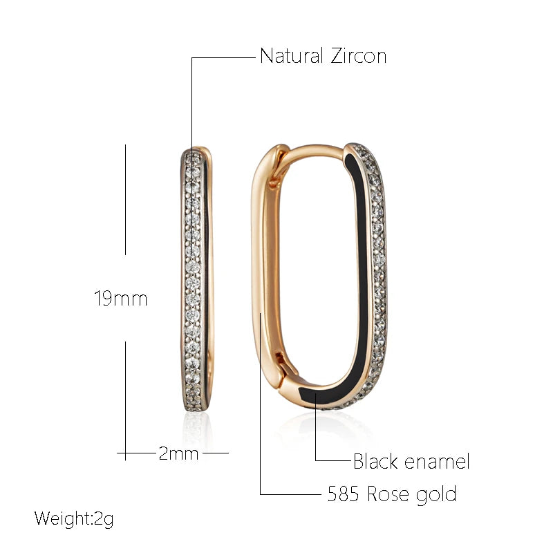 Square Huggie Hoop Black Orecchini