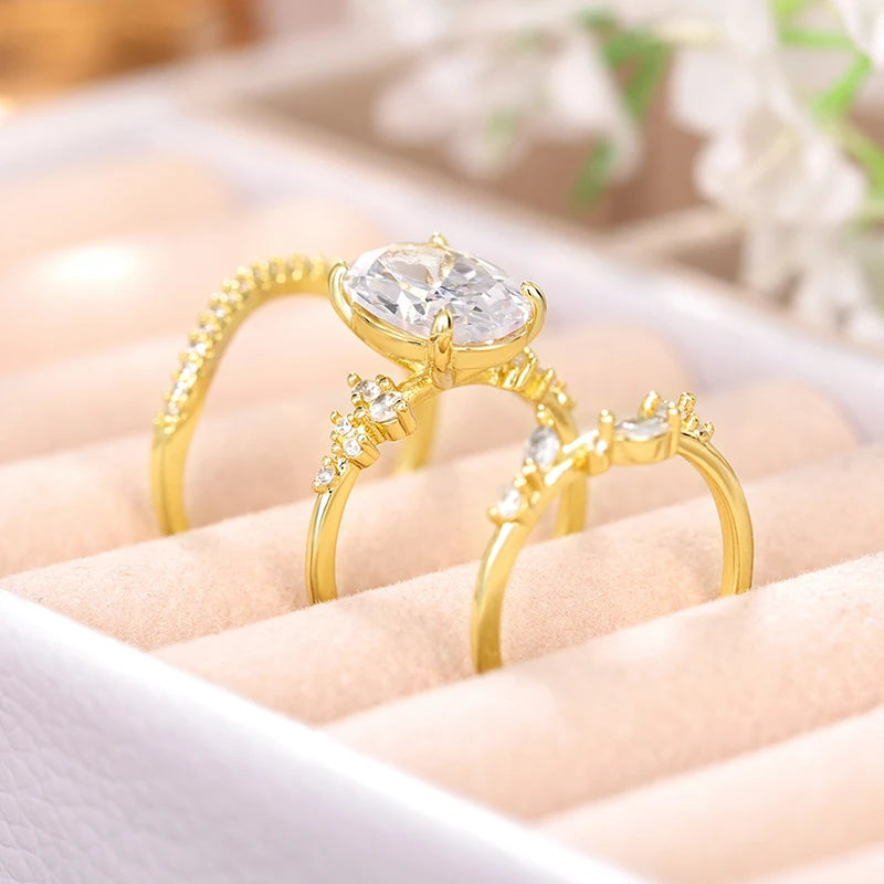 3-pezzi Light White Floral Anello