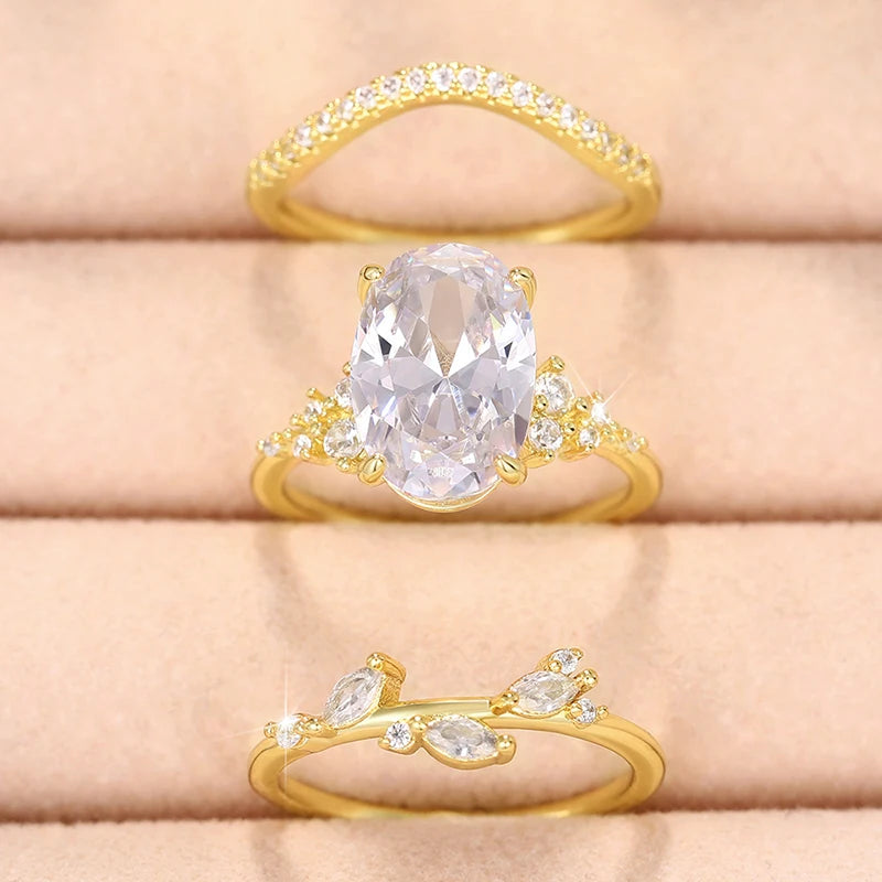 3-pezzi Light White Floral Anello