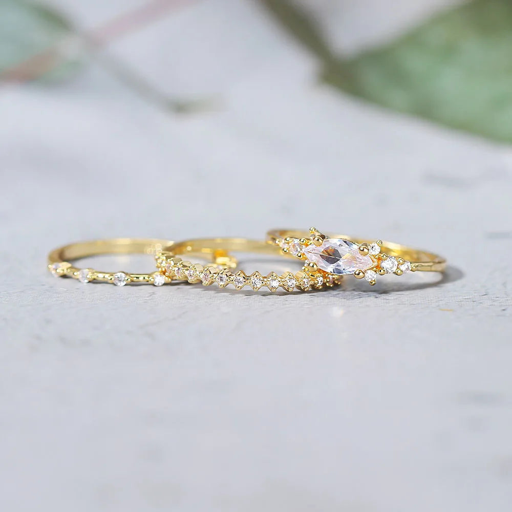 3-pezzi Classic Brilliant Anello