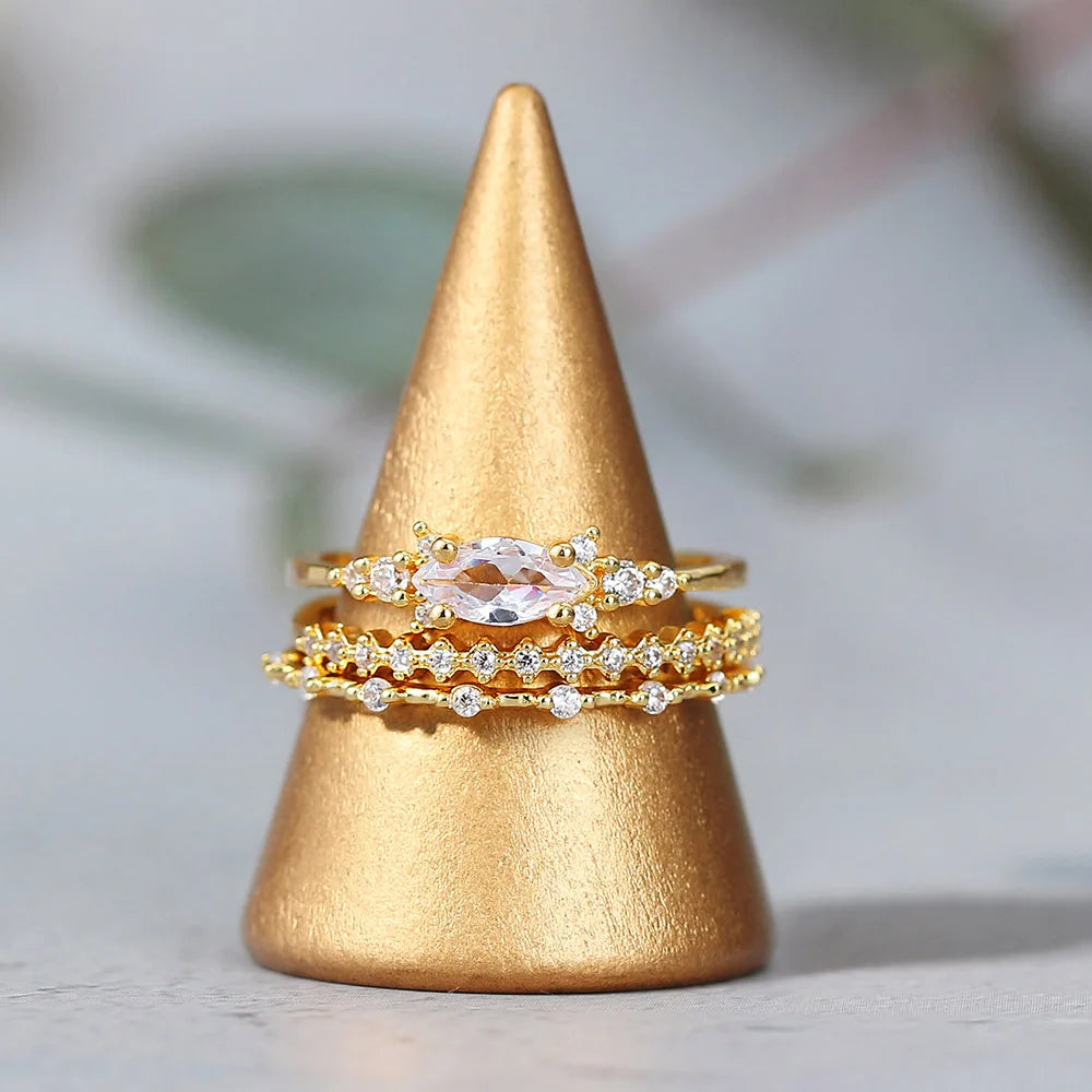 3-pezzi Classic Brilliant Anello