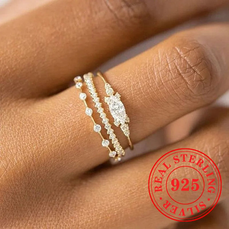 3-pezzi Classic Brilliant Anello
