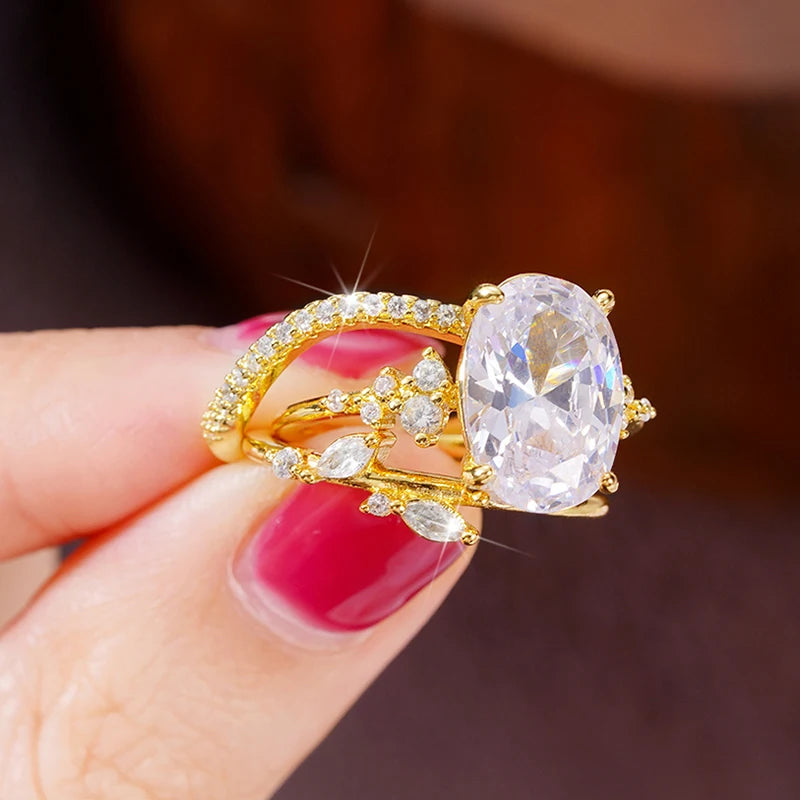 3-pezzi Light White Floral Anello