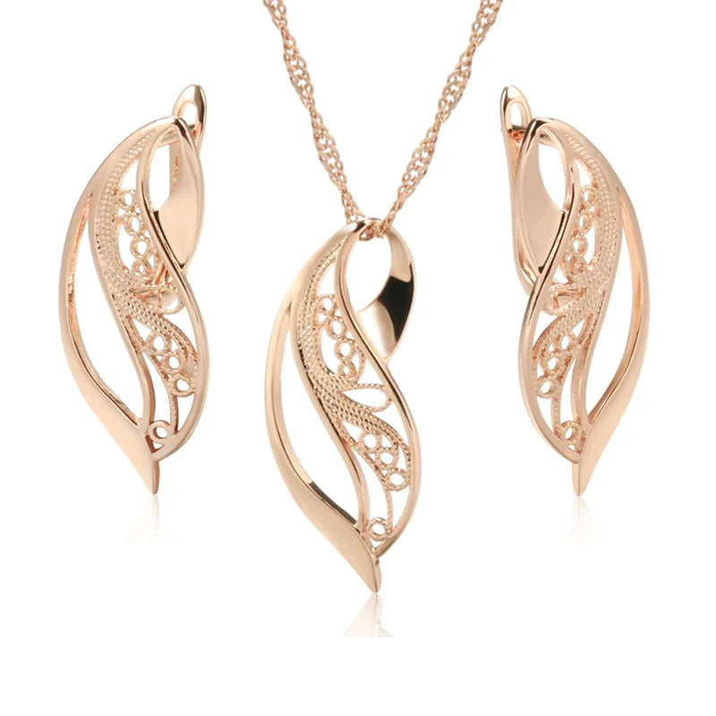 Set Long Marquetry Glossy Collana & Orecchini