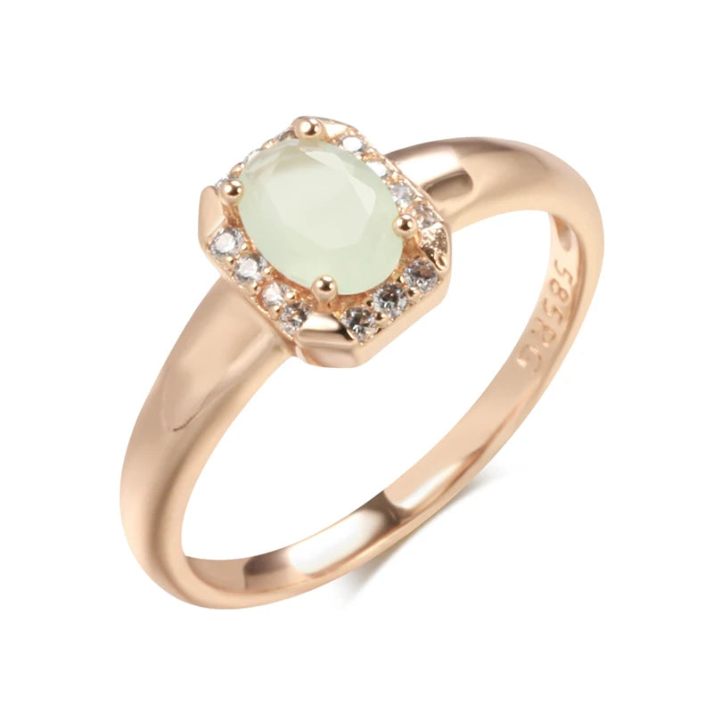 Natural Green Square Anello