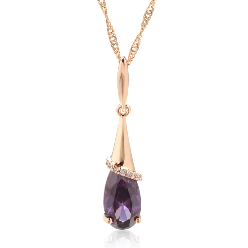 Purple Wisteria Long Pendant Collana