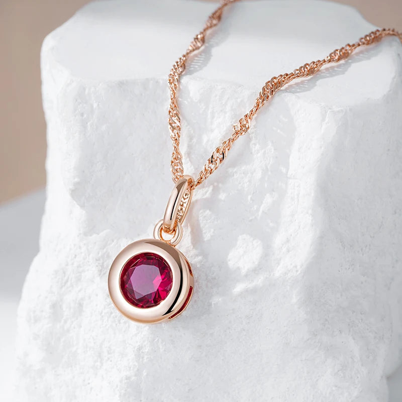 Deep Red Round Collana