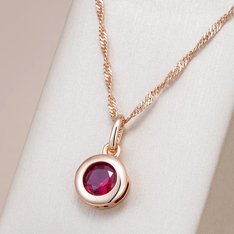 Deep Red Round Collana