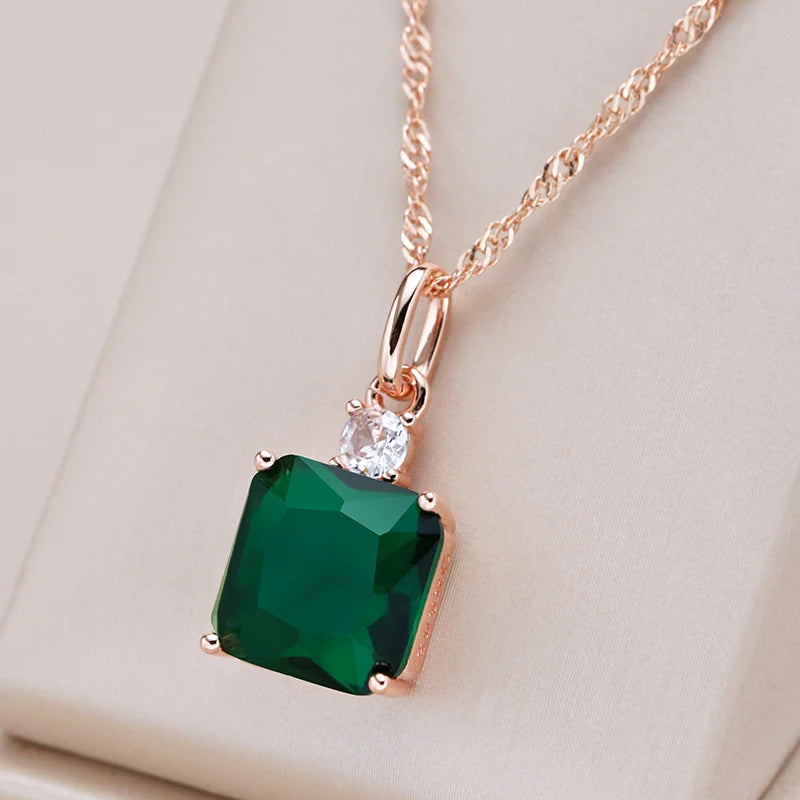 Green Forest Classic Square Collana