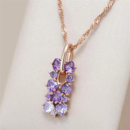 Purple Wisteria Rectangle Collana