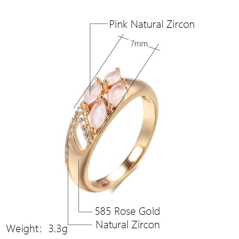 Natural Rose Leaf Anello