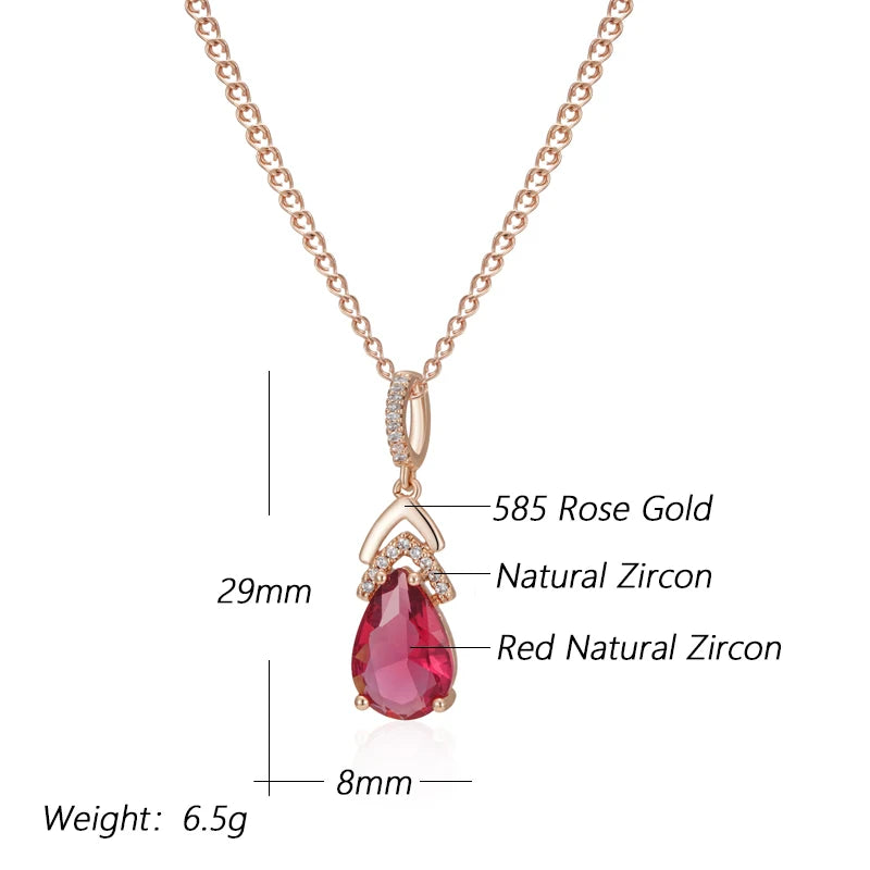 Deep Red Water Drop Collana