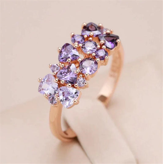 Purple Wisteria Rectangle Anello