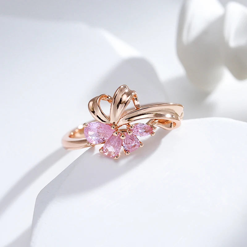 Natural Rose Flower Anello