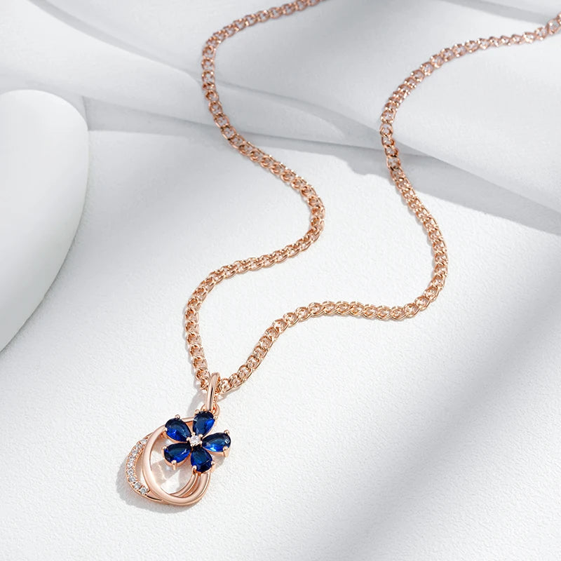 Ocean Blue Flowers Collana