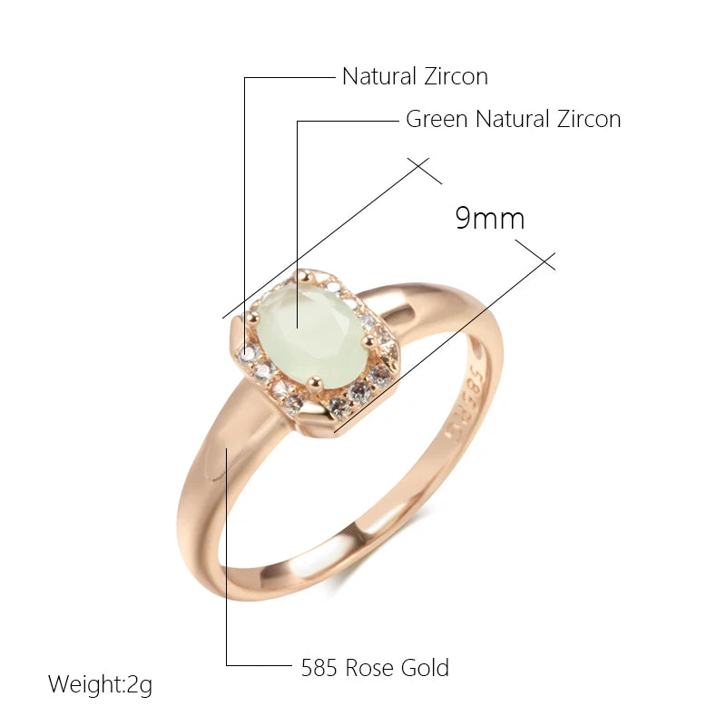 Natural Green Square Anello