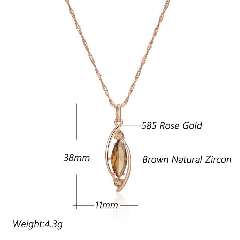 Light Brown Big Drop Collana