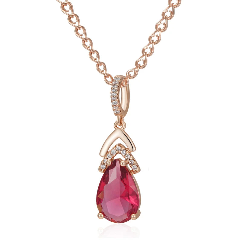 Deep Red Water Drop Collana