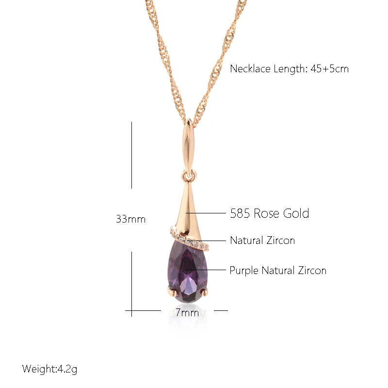 Purple Wisteria Long Pendant Collana