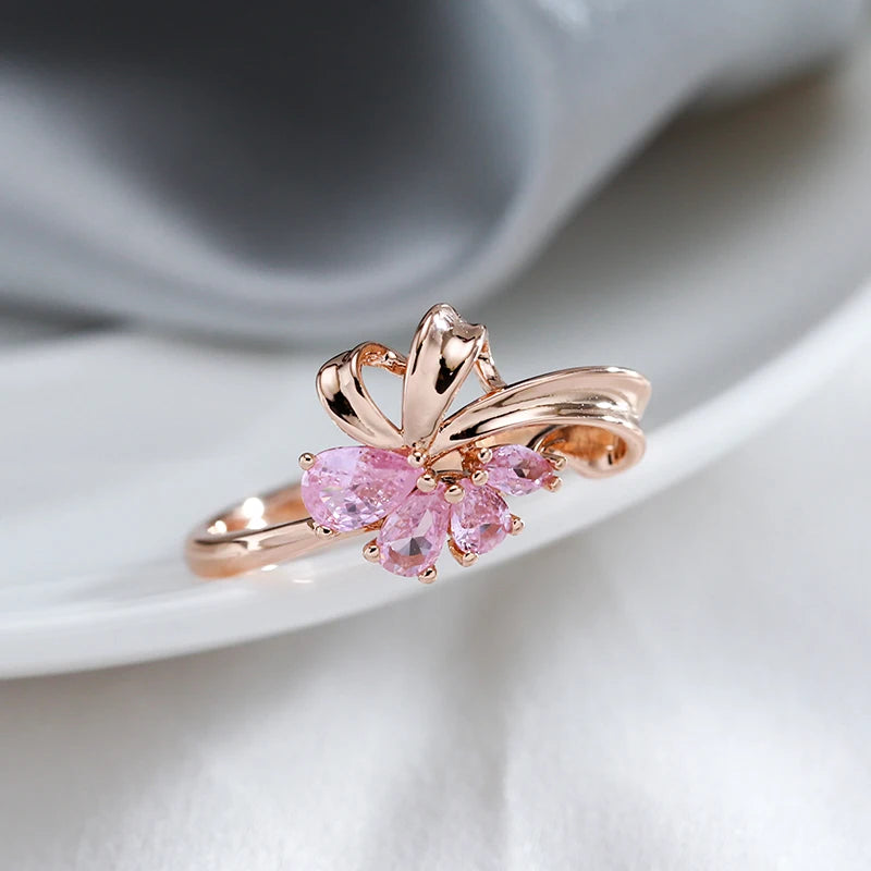 Natural Rose Flower Anello