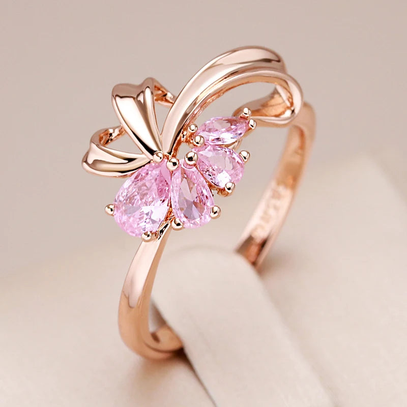 Natural Rose Flower Anello