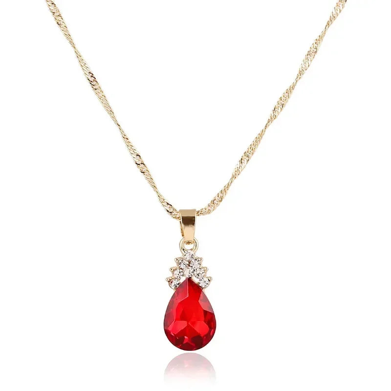 Set Vibrant Red Drop Orecchini & Collana