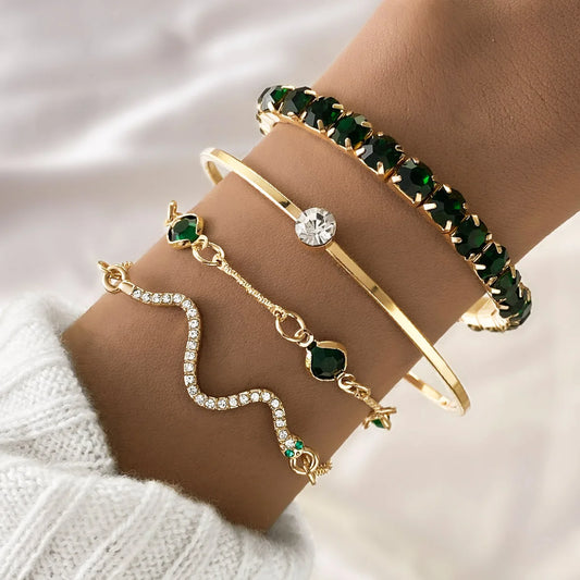 4-pezzi Deep Green Set Bracciali