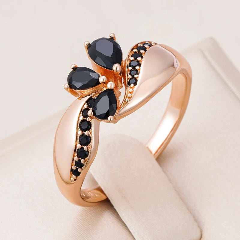 Black Floral Anello