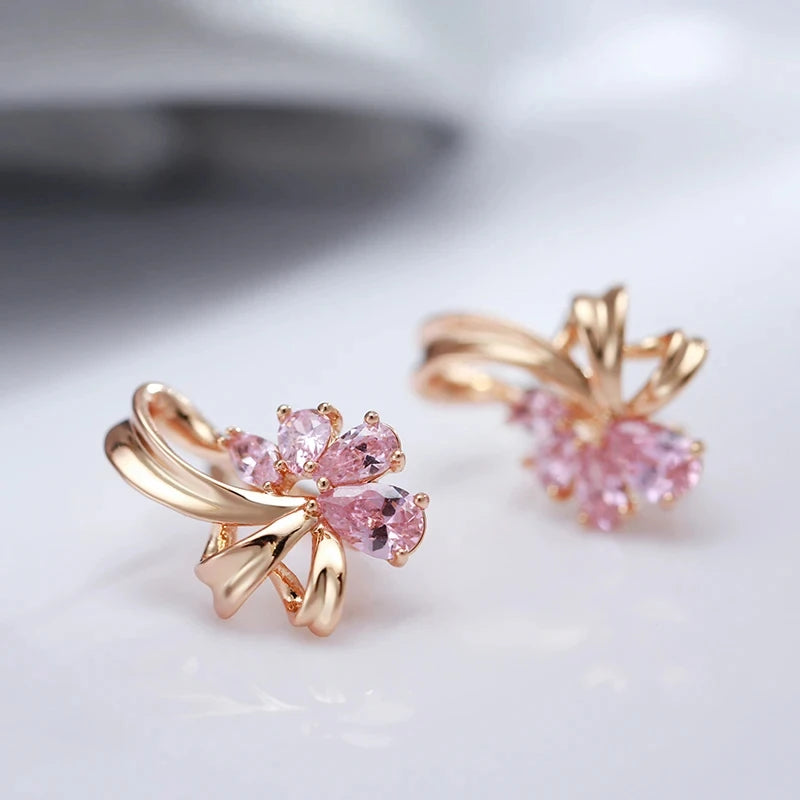 Set Natural Rose Flower Orecchini & Anello