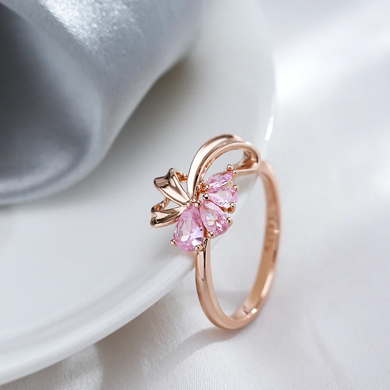 Natural Rose Flower Anello