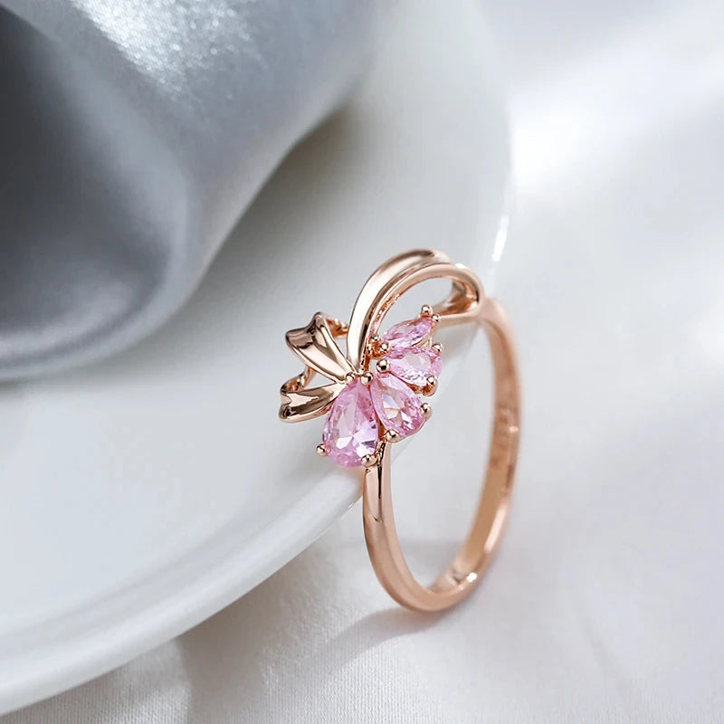 Set Natural Rose Flower Orecchini & Anello