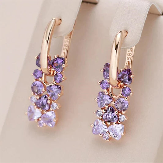 Purple Wisteria Rectangle Earrings