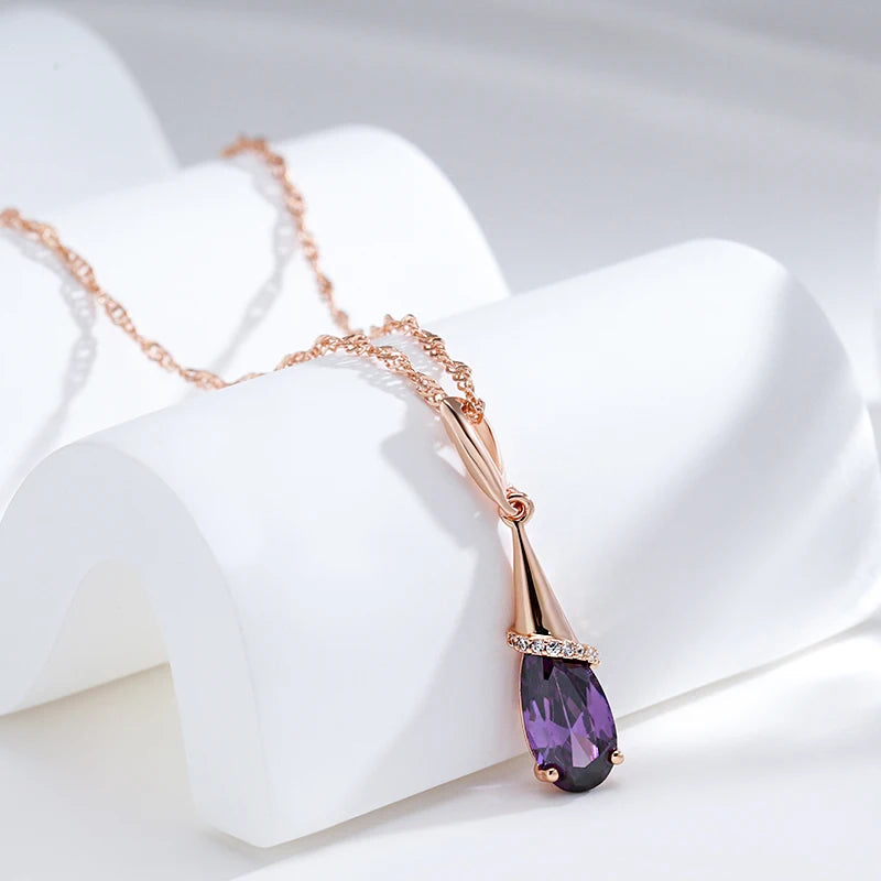 Purple Wisteria Long Pendant Collana