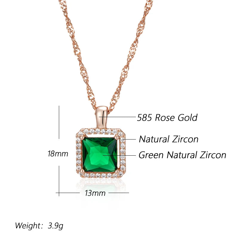 Green Forest Diamond Square Collana