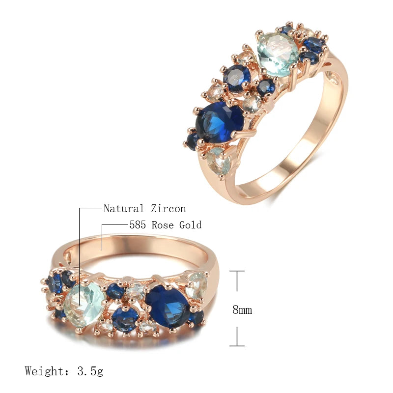 Ocean Blue Big Stone Anello