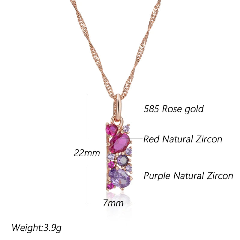 Purple Red Wisteria Rectangle Collana