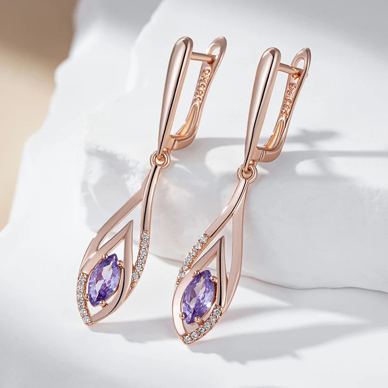 Purple Wisteria Chic Dangle Orecchini