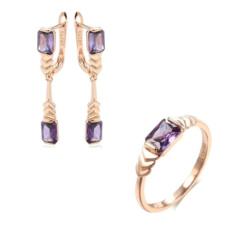 Set Purple Snake Orecchini & Anello