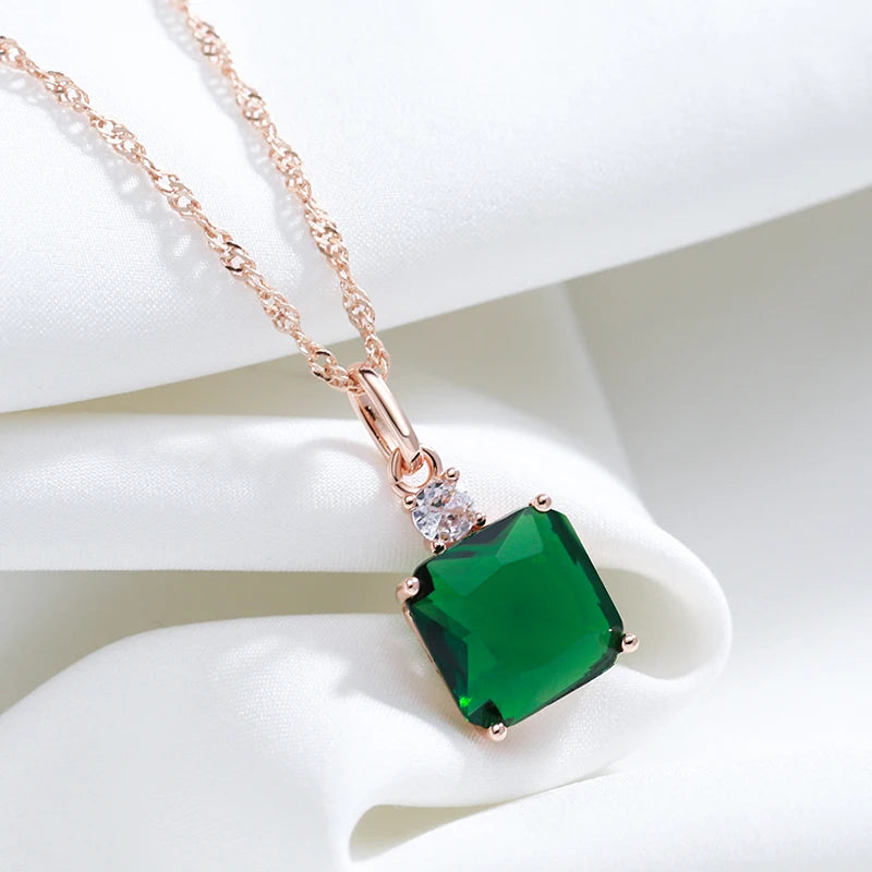 Green Forest Classic Square Collana