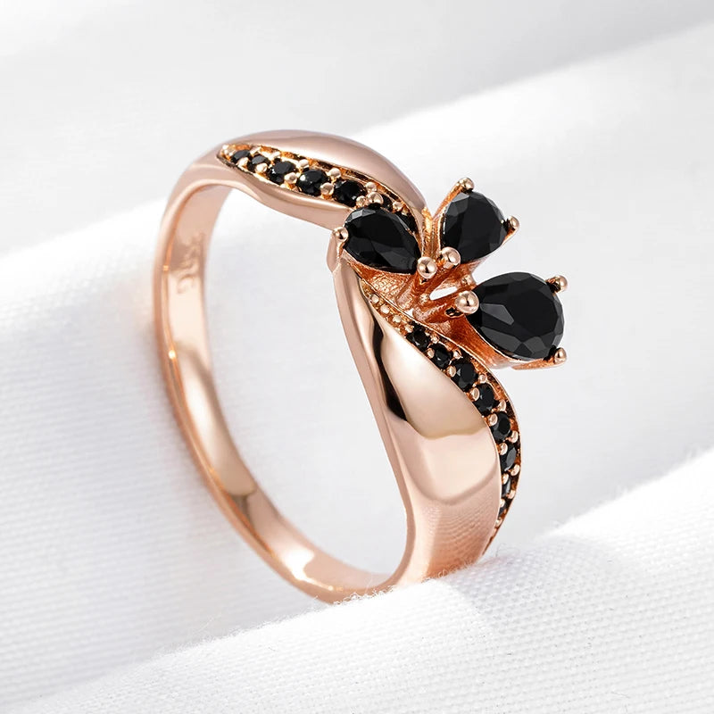 Black Floral Anello