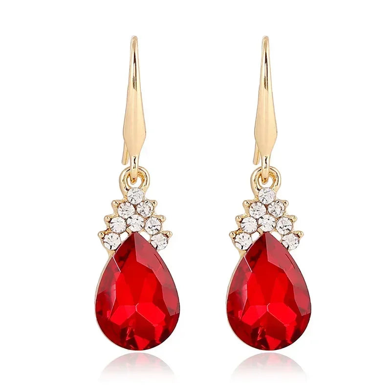 Set Vibrant Red Drop Orecchini & Collana