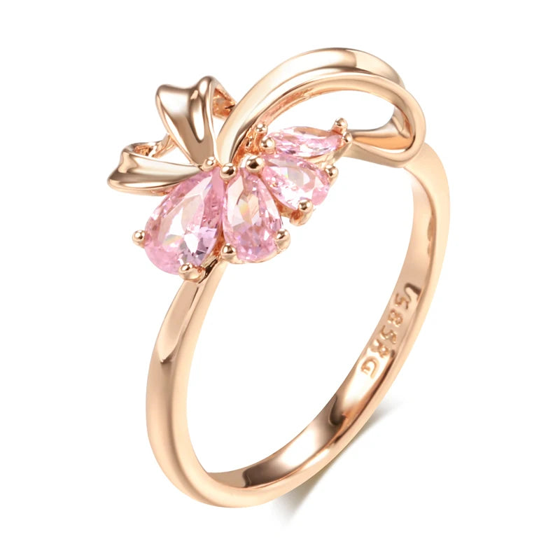 Natural Rose Flower Anello