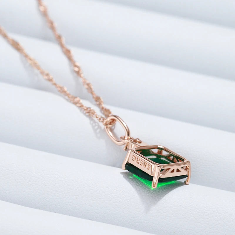 Green Forest Classic Square Collana