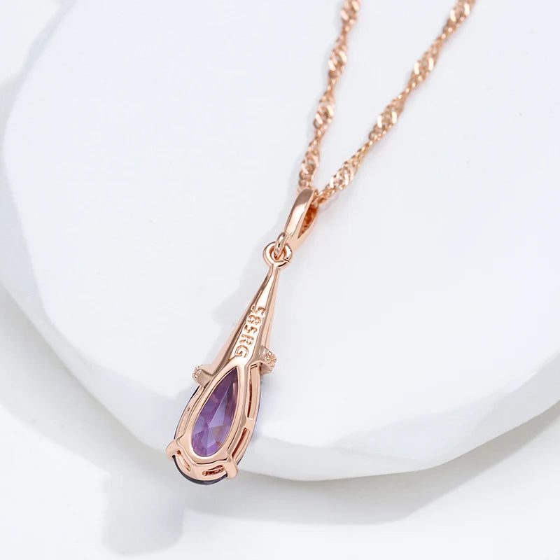 Purple Wisteria Long Pendant Collana