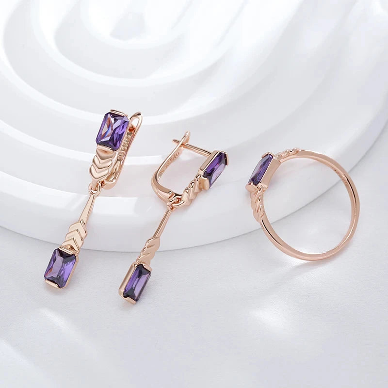 Set Purple Snake Orecchini & Anello