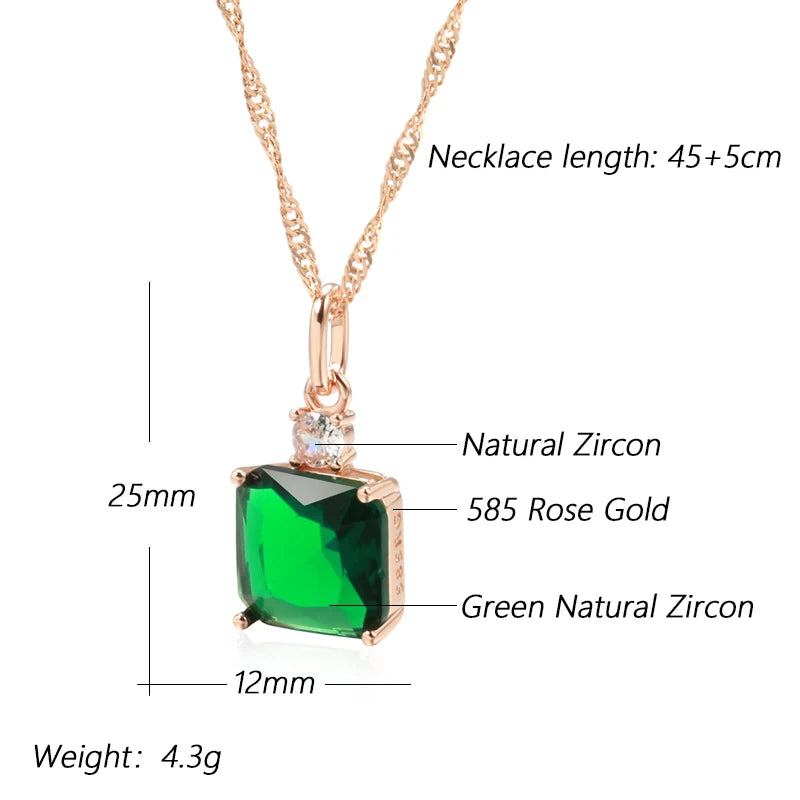 Green Forest Classic Square Collana