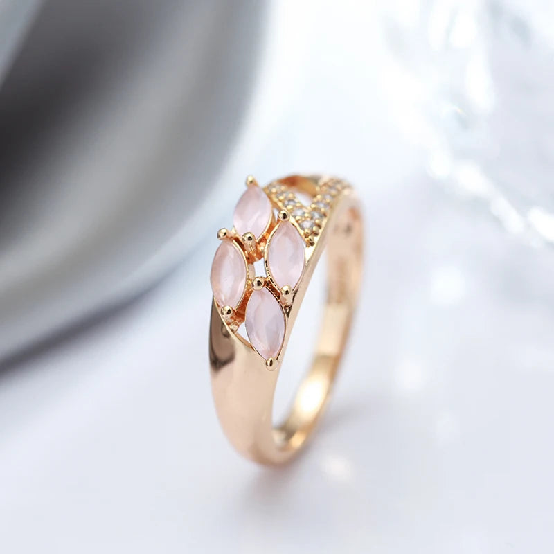 Natural Rose Leaf Anello